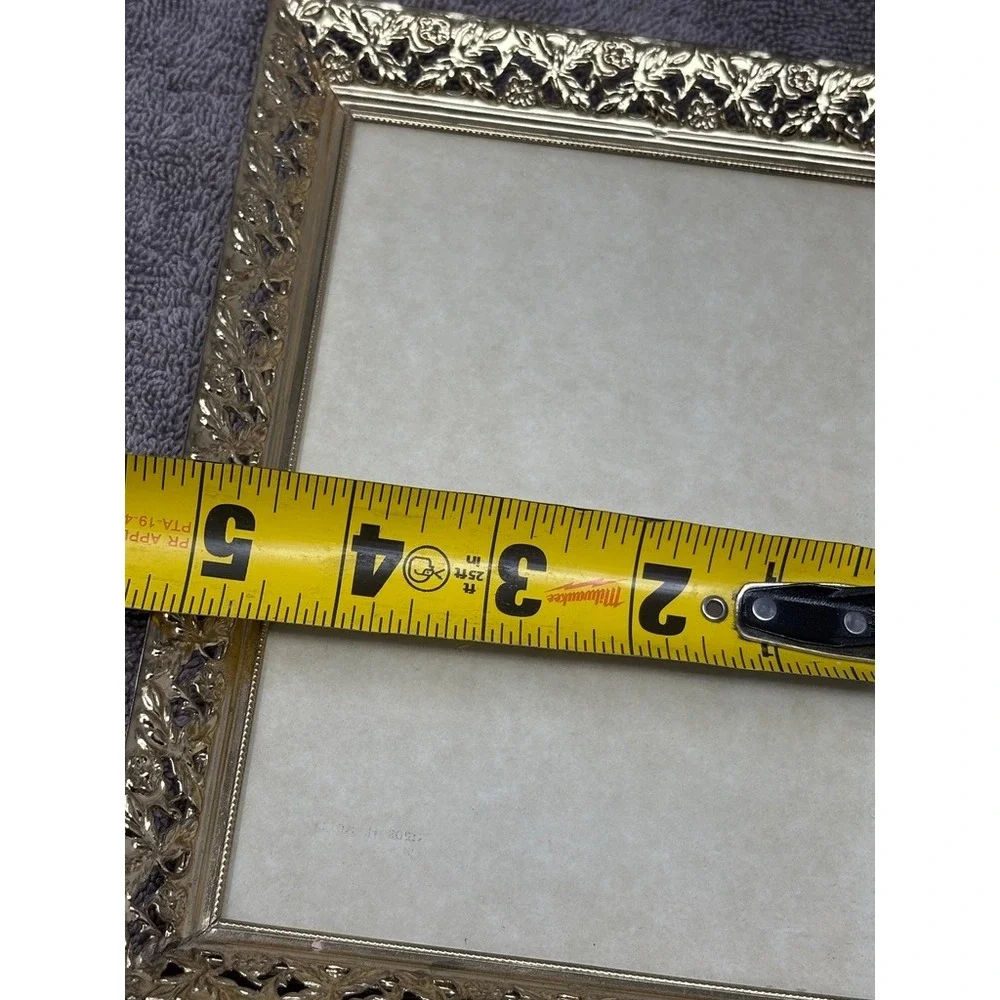 Vintage Ornate Gold Tone 4x6 Picture Frame Floral Filigree Tabletop Display